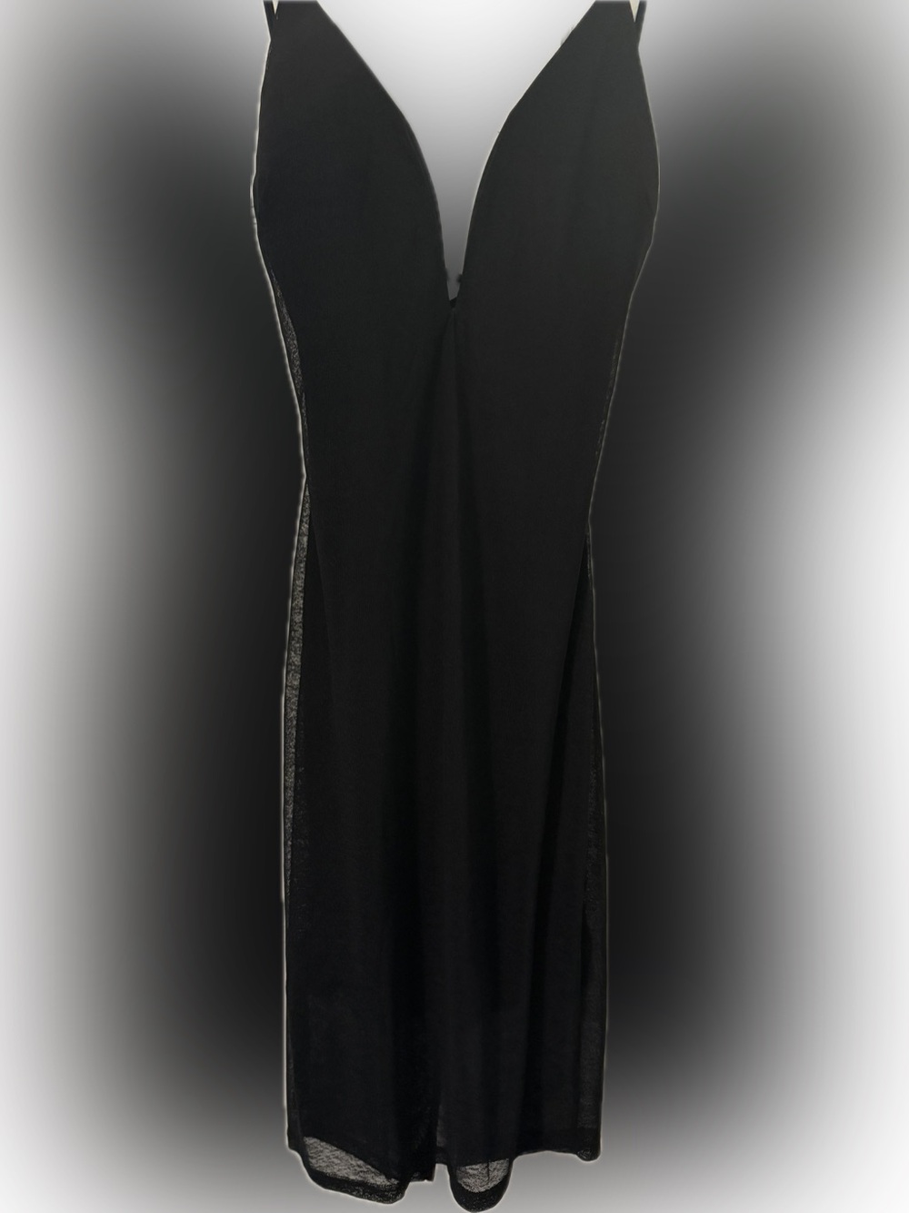 Women's Black Strappy Slip Dress - Classic Evening Lingerie